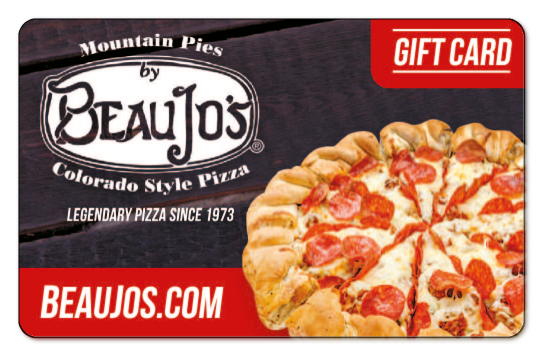 Beau Jos Logo on a black and orange background with the image of a pepperoni pizza.